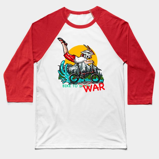 Bike To War !! Baseball T-Shirt by CoretanVector